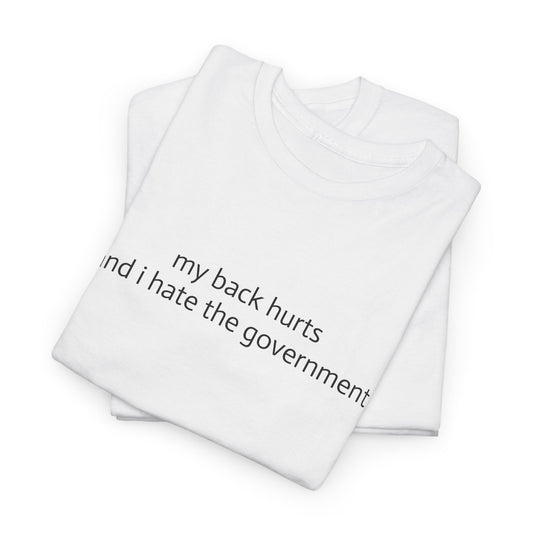 My back hurts and i hate the government